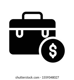 briefcase vector glyph flat icon 