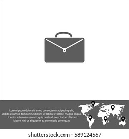 Briefcase vector  icon.