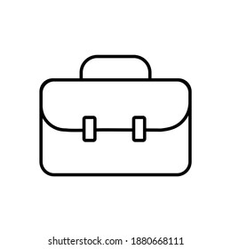 Icono de vector de maletín. Bolsa, símbolo de portafolio. Sobre fondo blanco. Ilustración vectorial simple para diseño gráfico y web.