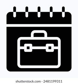 Vector de maletín, bolso, Cartera Vector Calendario. 