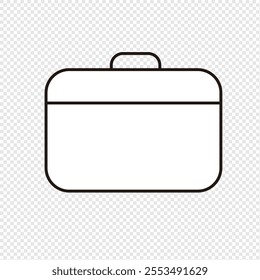 Briefcase vector icon. Bag, portfolio symbol. Flat vector sign isolated on transparent white background.