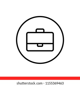 Briefcase vector icon, bag symbol. Simple, flat design for web or mobile app