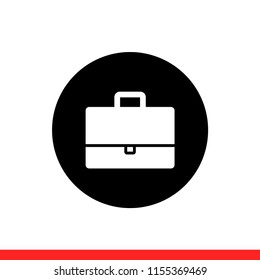 Briefcase vector icon, bag symbol. Simple, flat design for web or mobile app