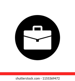 Briefcase vector icon, bag symbol. Simple, flat design for web or mobile app
