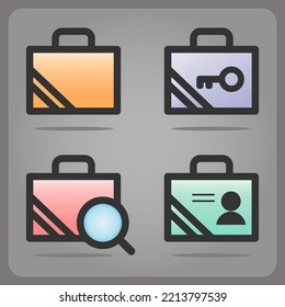 Icono de vector de maletín. Icono de símbolo de bolsa para la cuenta web y la interfaz de usuario.