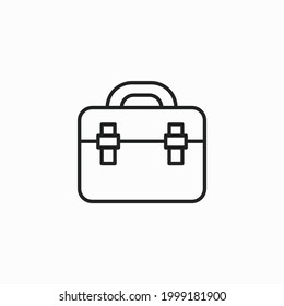 Icono de vector de maletín. Bolsa, símbolo de portafolio. Signo vectorial plano aislado en fondo blanco. Ilustración vectorial simple para diseño gráfico y web. icono de bolsa de trabajo de negocios con vector de estilo de línea