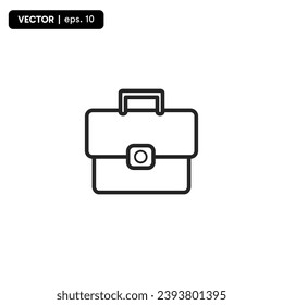 Icono de vector de maletín. Bolsa, símbolo de portafolio. Signo vectorial plano aislado en fondo blanco. Ilustración vectorial simple para diseño gráfico y web.
