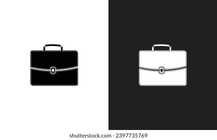 Briefcase vector icon. Bag,portfolio symbol. Flat vector sign isolated on white and black background. Simple vector illustration for graphic and web design.