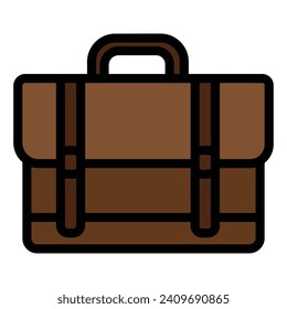 Icono de vector de maletín. Bolsa, símbolo de portafolio. Signo vectorial plano aislado en fondo blanco. Ilustración vectorial simple para diseño gráfico y web.