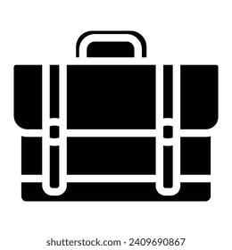 Icono de vector de maletín. Bolsa, símbolo de portafolio. Signo vectorial plano aislado en fondo blanco. Ilustración vectorial simple para diseño gráfico y web.