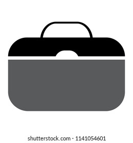 briefcase vector icon - black and Gray  illustration