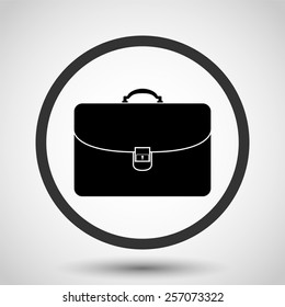Briefcase vector icon - black illustration