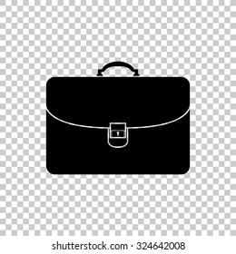 briefcase vector icon - black illustration