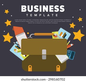 Briefcase vector icon. Business creative illustration. Leadership Briefcase sign