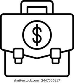 Symbol für die Vektorgrafik des Aktenkoffers. Kann für Druck-, mobile und Web-Anwendungen verwendet werden.