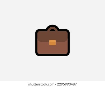 Briefcase vector icon. Emoji illustration. Isolated leather suitcase vector emoticon