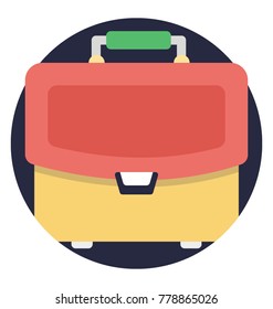 Briefcase Vector Icon, equally be used for representation of school bag or teacher’s bag