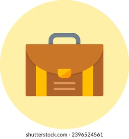 Briefcase Vector Icon Flat Circle Style
