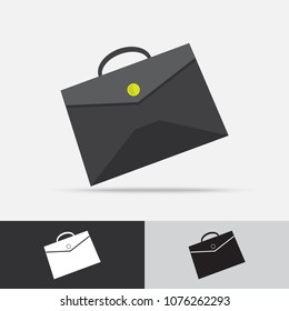 Briefcase Vector Icon Flat Design, available in color, black and White