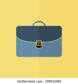 Briefcase vector icon. Flat design