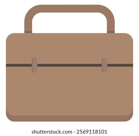 Briefcase vector icon in flat style isolated on white background.