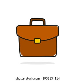 Icono de vector de maletín dibujado en fondo blanco. Concepto de negocio, trabajo. 