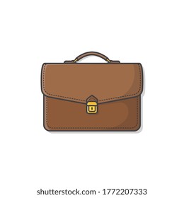 Ilustración del icono del vector de maletín. Maletín de cuero para empresas. Icono de bolsa de trabajo