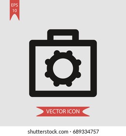 Briefcase vector icon, illustration symbol