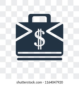 Briefcase vector icon isolated on transparent background, Briefcase logo concept
