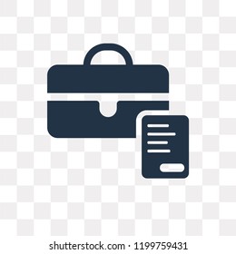 Briefcase vector icon isolated on transparent background, Briefcase transparency concept can be used web and mobile