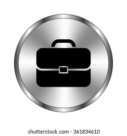 Briefcase - vector icon;  metal button