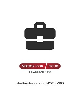 Briefcase vector icon in modern design style for web site and mobile app