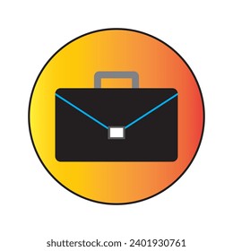 A briefcase vector icon on a colourful, isolated background