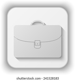 briefcase vector icon - paper button 
