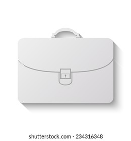 briefcase vector icon - paper illustration