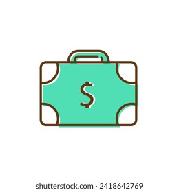 Icono de vector de maletín. Vector de cartera