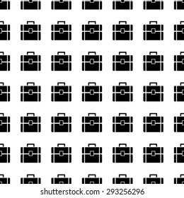 Briefcase vector icon seamless pattern, tiling ornament on white.