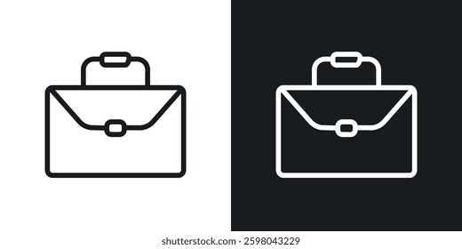 Briefcase vector icon set in black and white color.