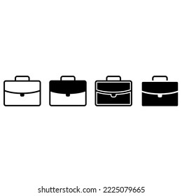 Briefcase vector icon set. portfolio illustration sign collection. Bag symbol or logo.