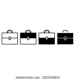 Briefcase vector icon set. portfolio illustration sign collection. Bag symbol or logo.