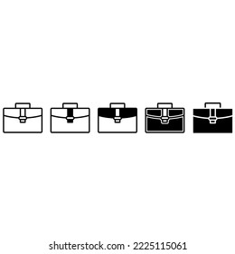 Conjunto de iconos de vector de maletín. colección de signos de ilustración de portafolios. Símbolo o logotipo de la bolsa.