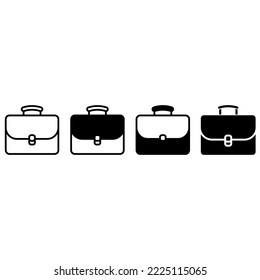 Briefcase vector icon set. portfolio illustration sign collection. Bag symbol or logo.