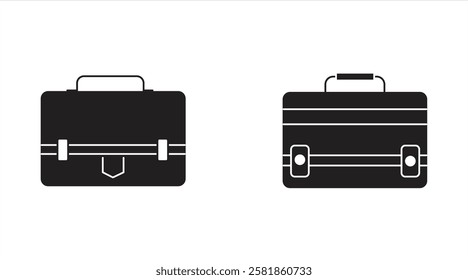 briefcase vector icon, Simple briefcase icon black and white, Briefcase symbol, eps 10, isolated on white background, vector illustration.