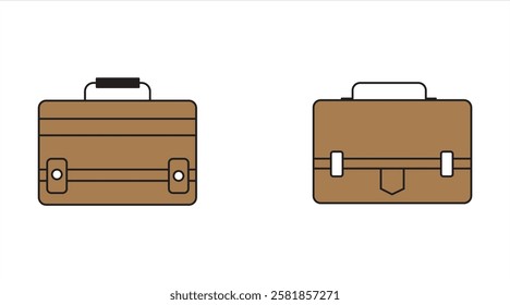 briefcase vector icon, Simple briefcase icon brown color, Briefcase symbol, eps 10, isolated on white background, vector illustration.