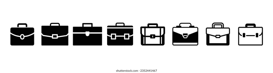 icono del vector del maletín, icono simple de un maletín, símbolo de caso, maletín, símbolo de cartera, icono de la línea del maletín, iconos de la bolsa de trabajo, iconos de la cartera de documentos. iconos de trabajo, logotipo plano de glifo vectorial de portafolio