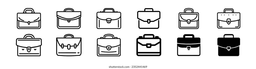 icono del vector del maletín, icono simple de un maletín, símbolo de caso, maletín, símbolo de cartera, icono de la línea del maletín, iconos de la bolsa de trabajo, iconos de la cartera de documentos. iconos de trabajo, logotipo plano de glifo vectorial de portafolio