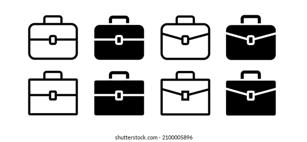 Iconos de vector de maletín. Colección de brifecasa diferente