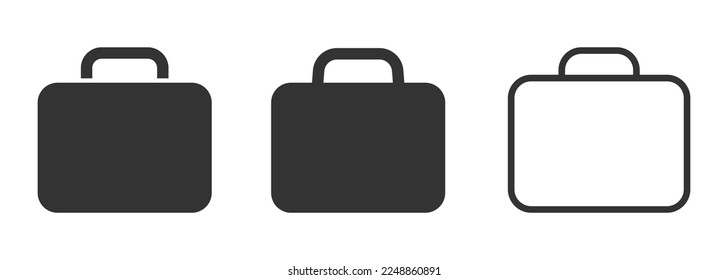 Conjunto de iconos de vector de maletín. Vector de acciones