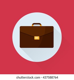 Briefcase vector illustration. Briefcase business. Briefcase in flat style. Briefcase icon. Briefcase isolated on colored background.