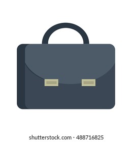 Briefcase vector illustration in flat style. Attache case picture for bisiness conceptual banners, web, app, icons, infographics, logotype design. Isolated on white background.  